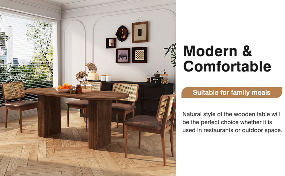 Walnut 70.8 Inch Kitchen Dining Table 1