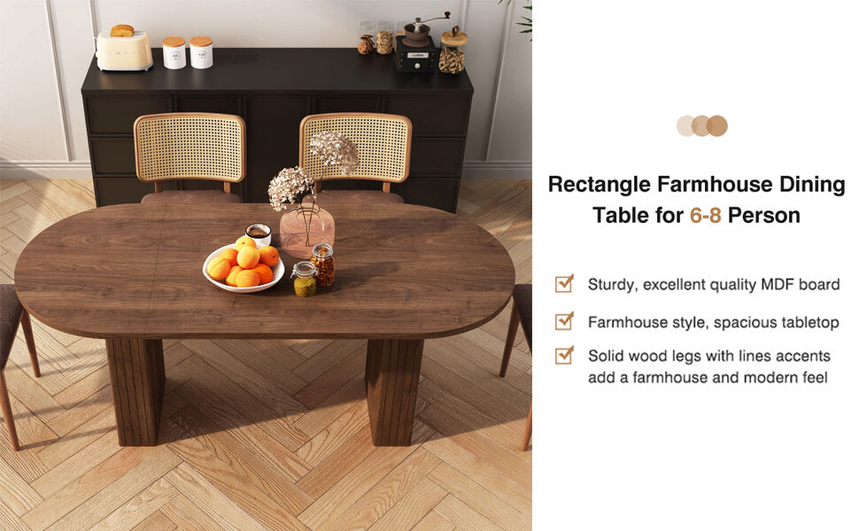Walnut 70.8 Inch Kitchen Dining Table 4