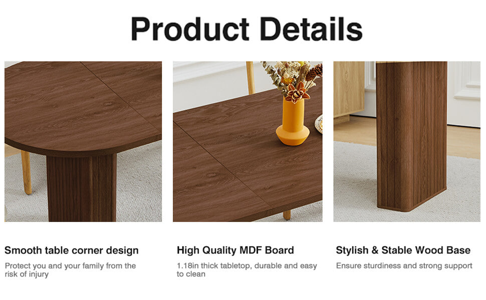Walnut 70.8 Inch Kitchen Dining Table 3